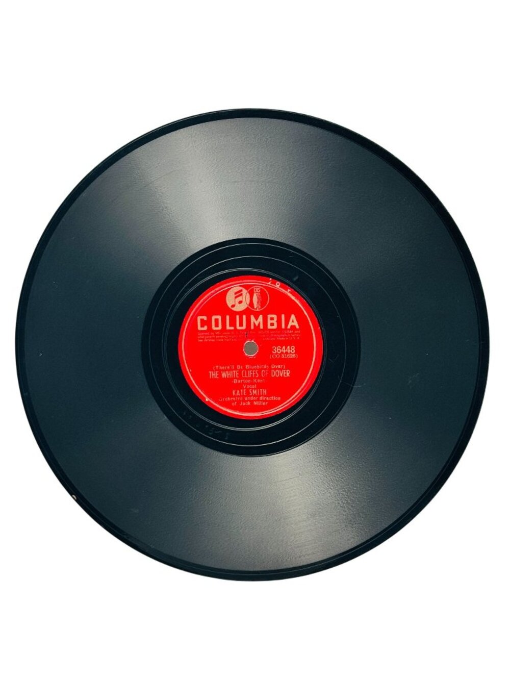 Kate Smith The White Cliffs Of Dover 10 Inch Shellac 78 RPM Columbia 36448 VG+
